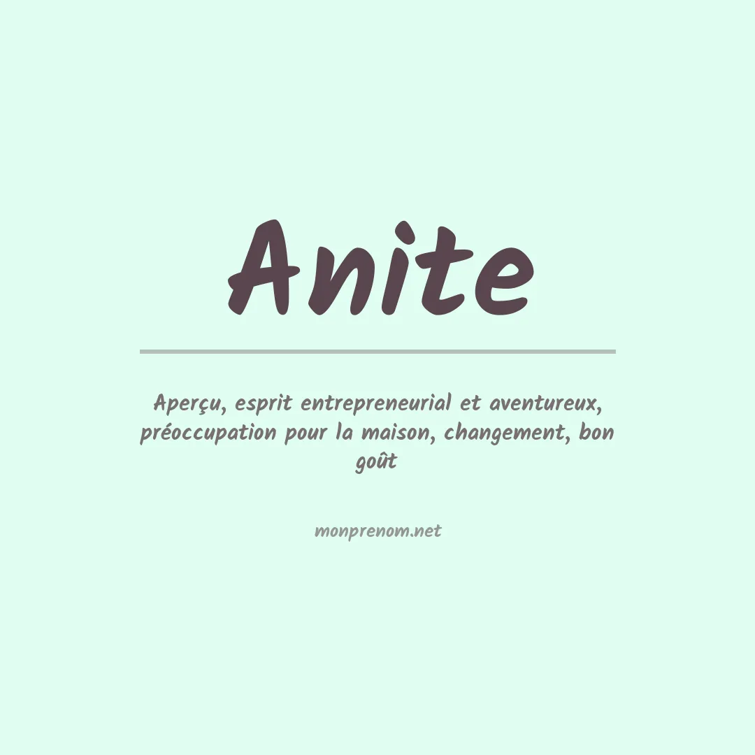 Signification du prénom Anite