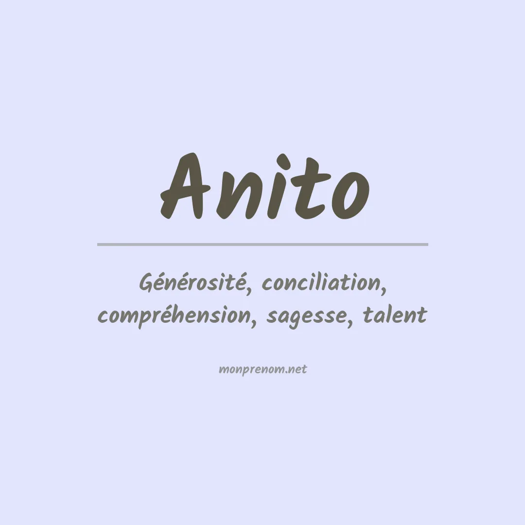 Signification du prénom Anito