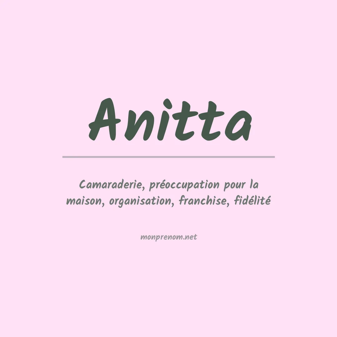 Signification du prénom Anitta