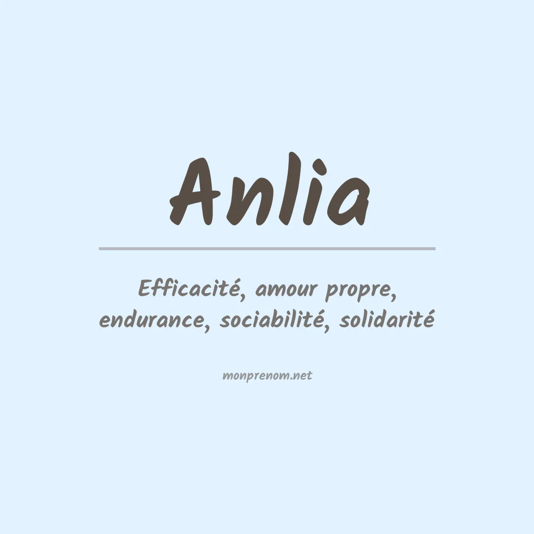 Signification du prénom Anlia