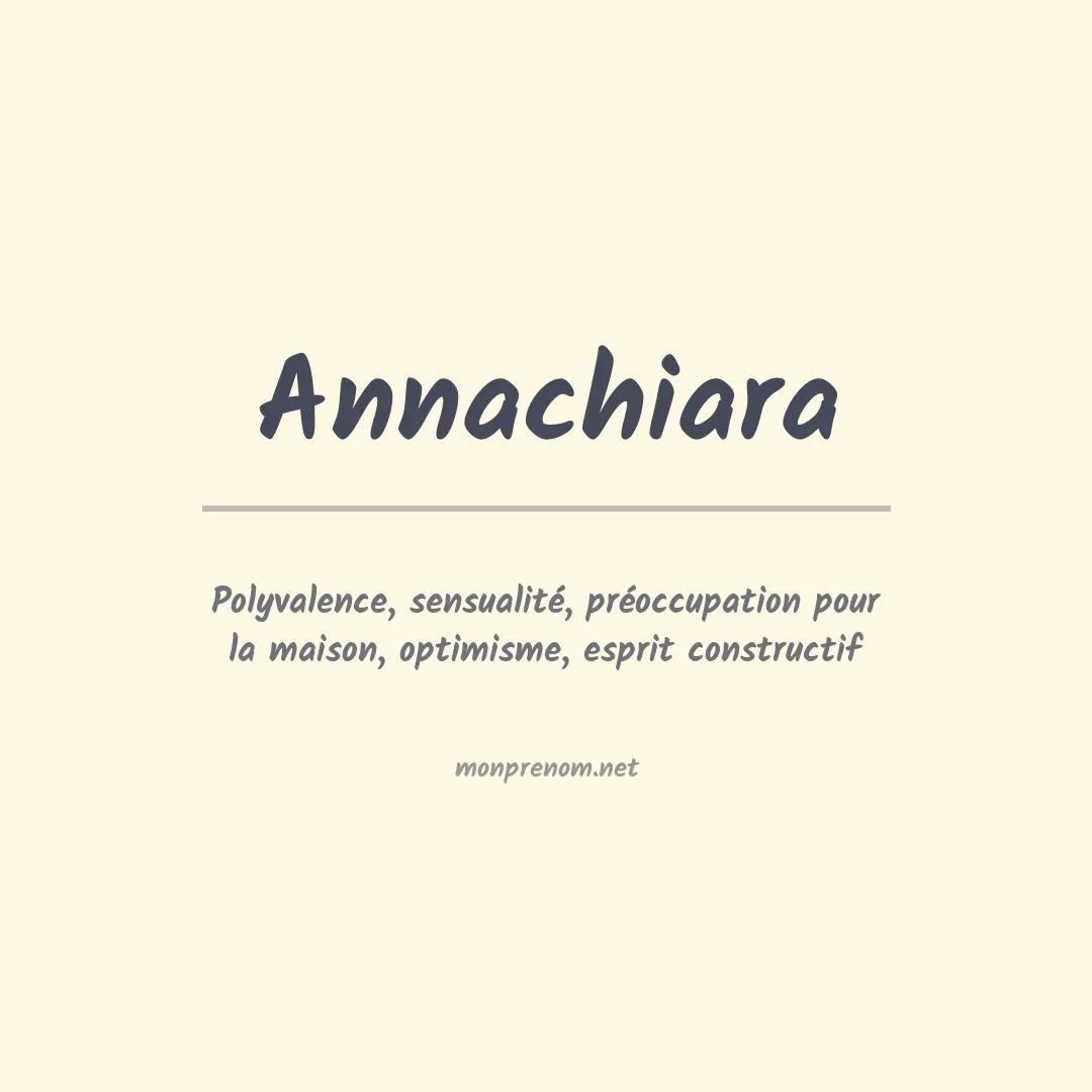Signification du prénom Annachiara