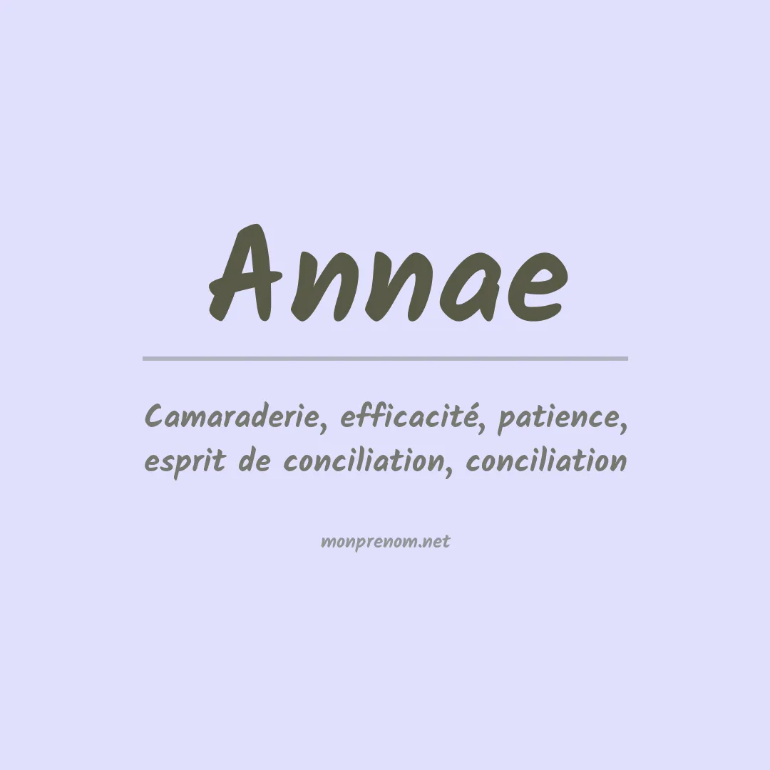 Signification du prénom Annae