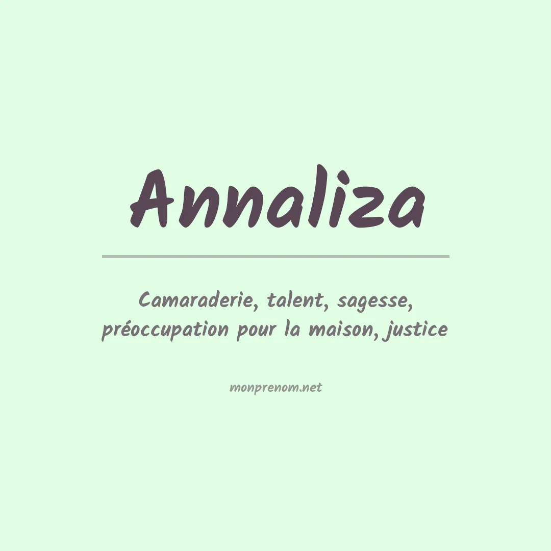 Prénom Annaliza