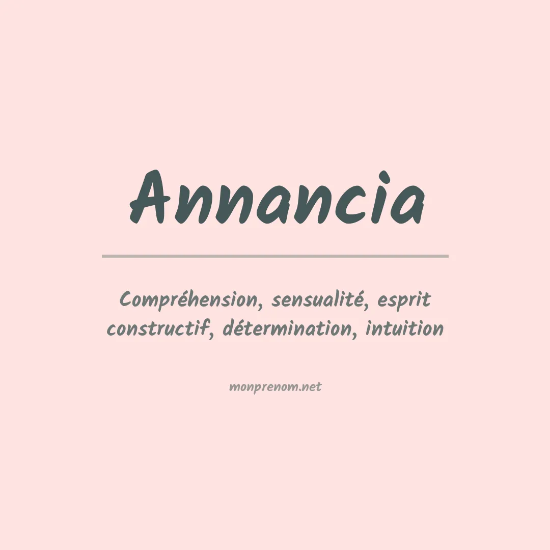 Signification du prénom Annancia