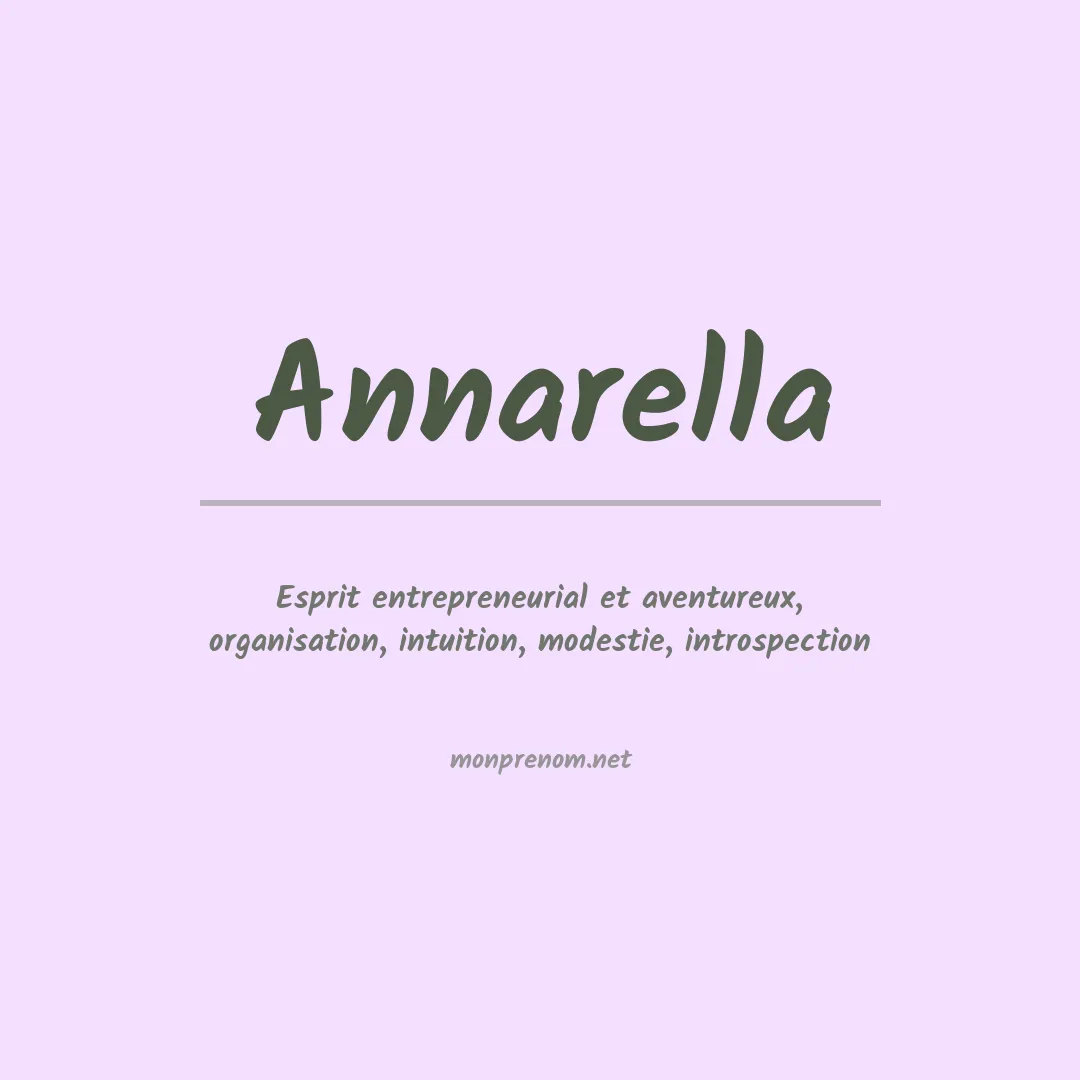 Signification du prénom Annarella