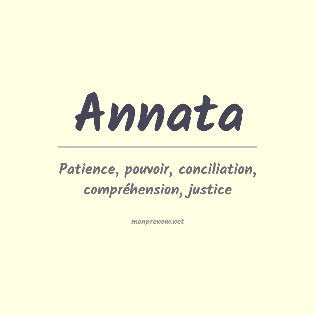 Signification du prénom Annata