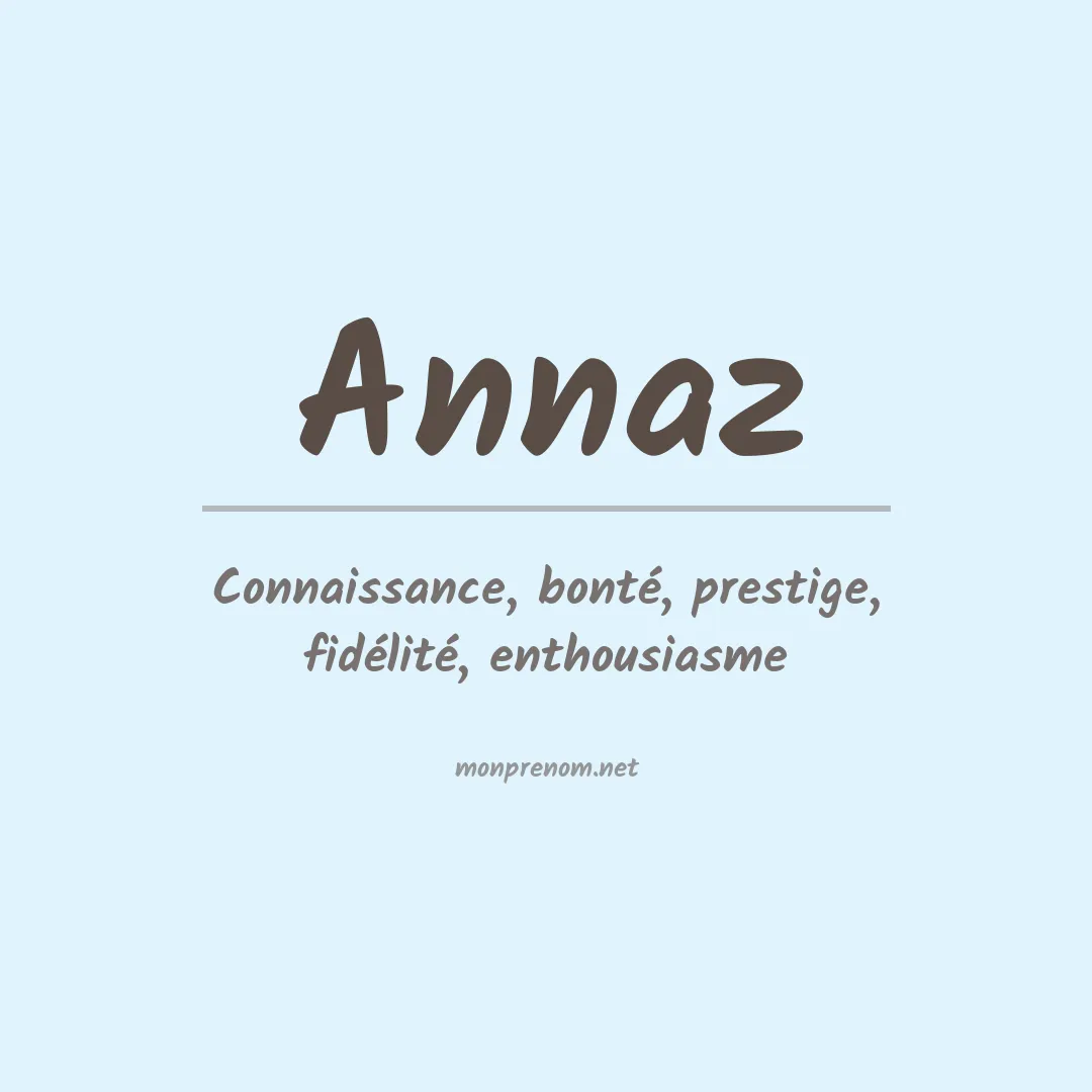 Signification du prénom Annaz