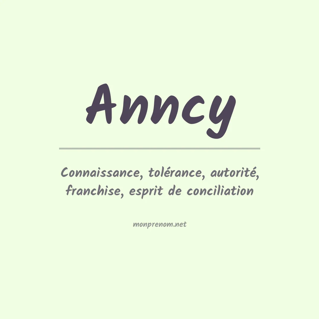 Signification du prénom Anncy