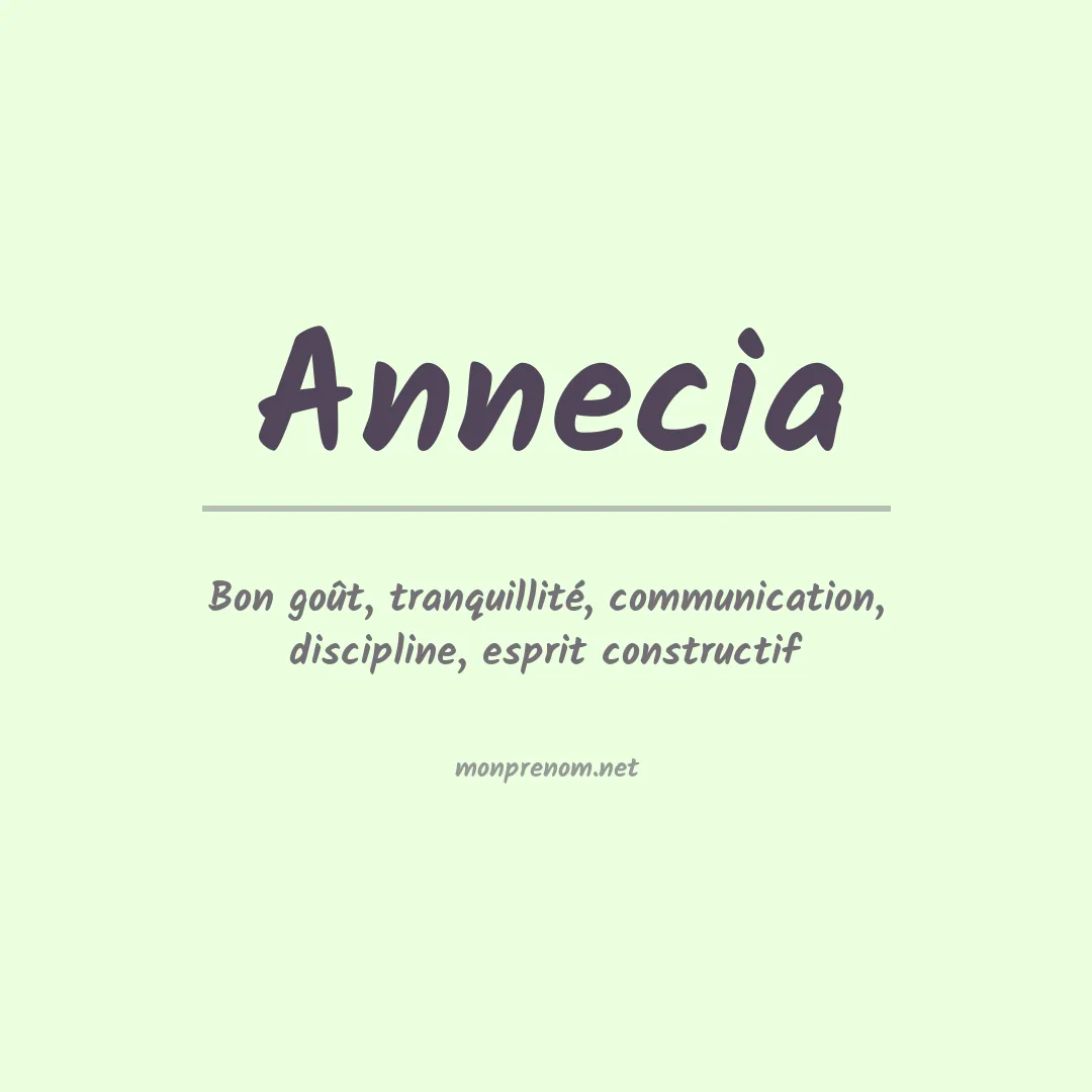 Signification du prénom Annecia