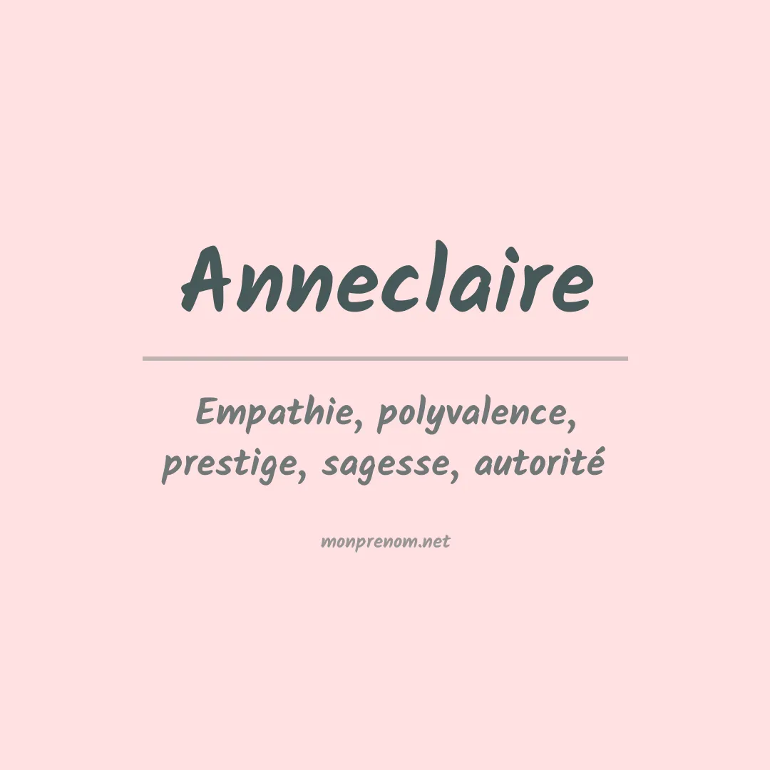 Prénom Anneclaire