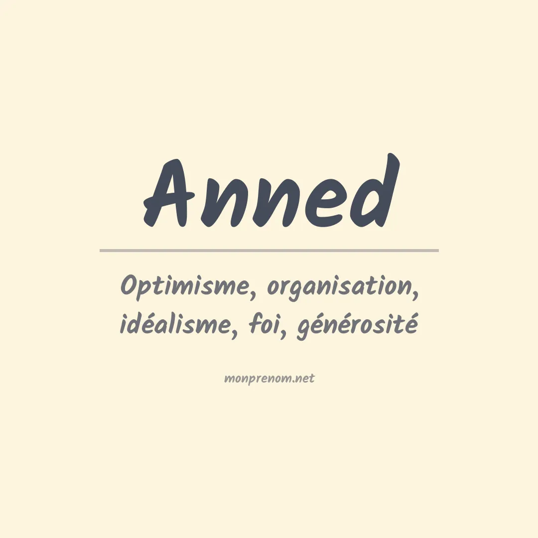 Signification du prénom Anned