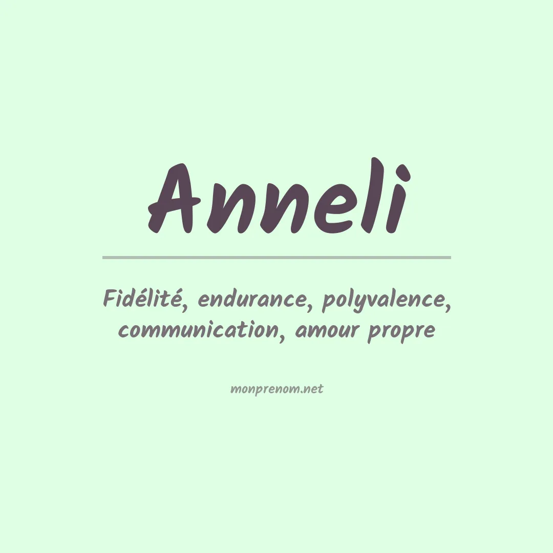Prénom Anneli