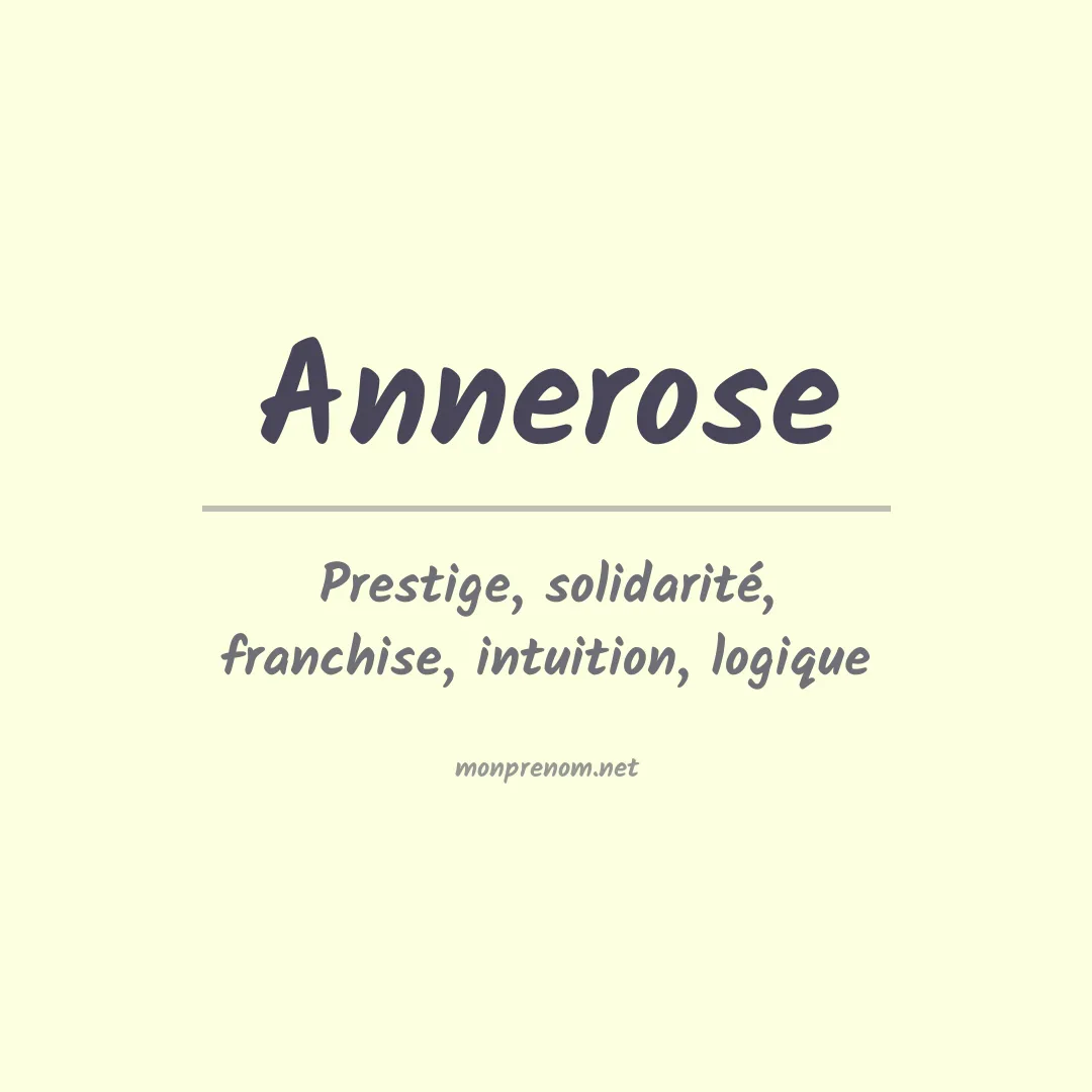 Signification du prénom Annerose