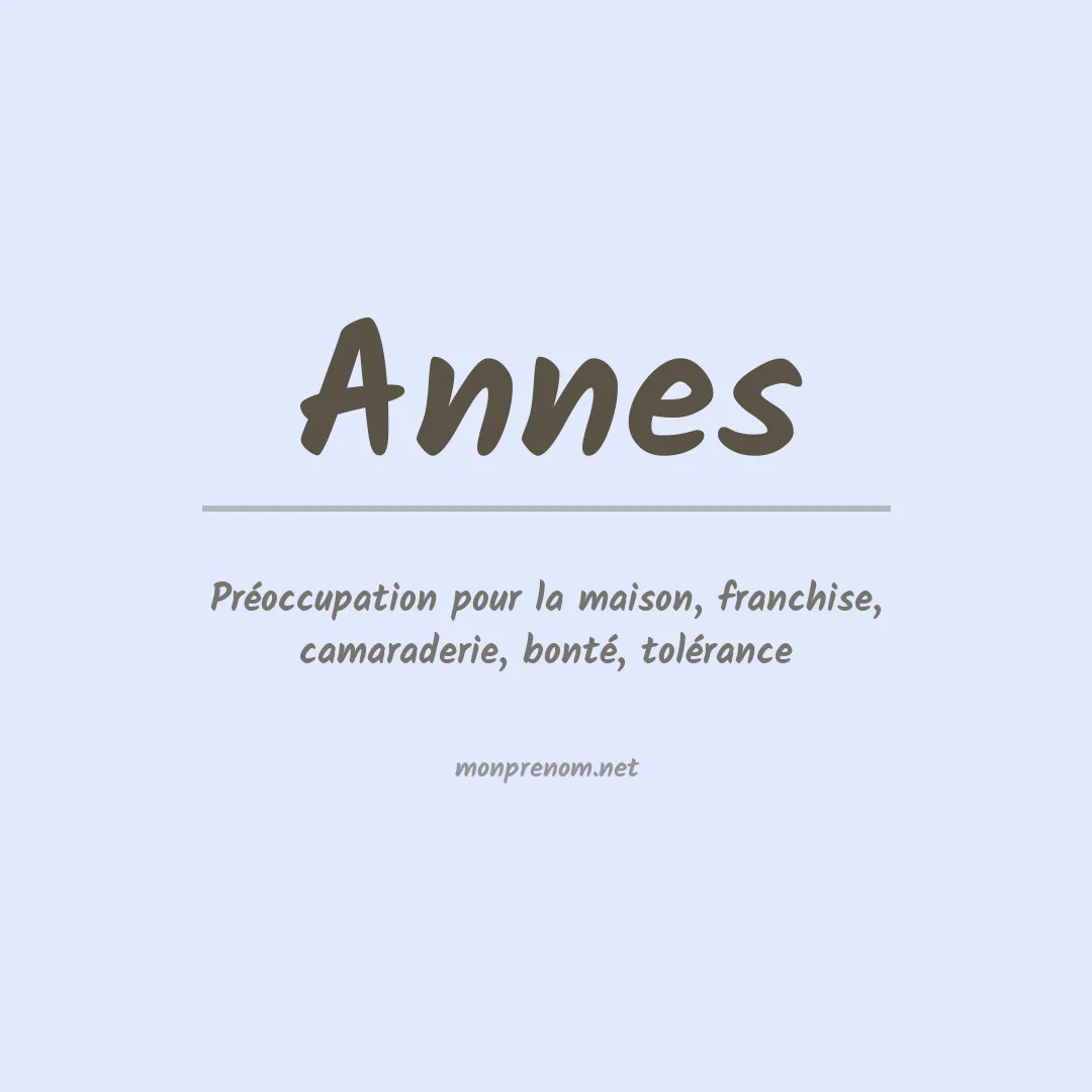Signification du prénom Annes
