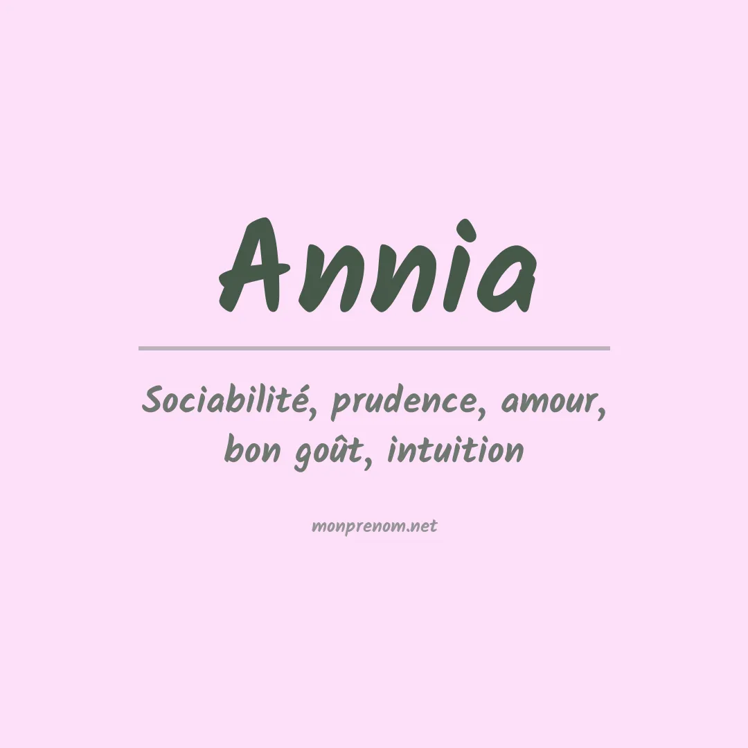 Prénom Annia
