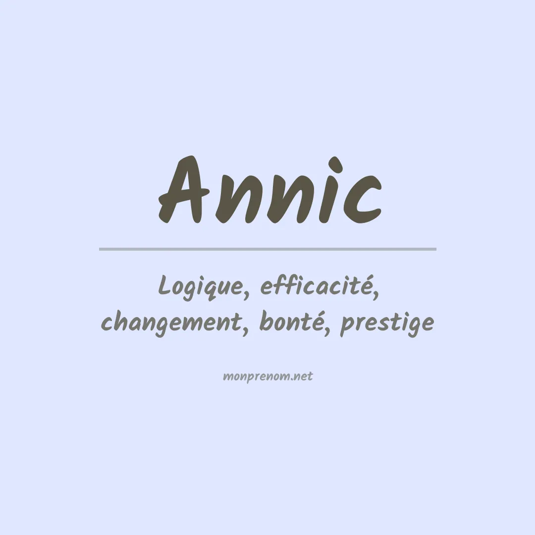 Signification du prénom Annic