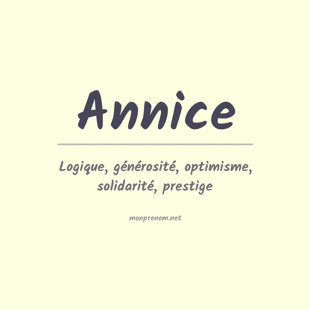 Signification du prénom Annice