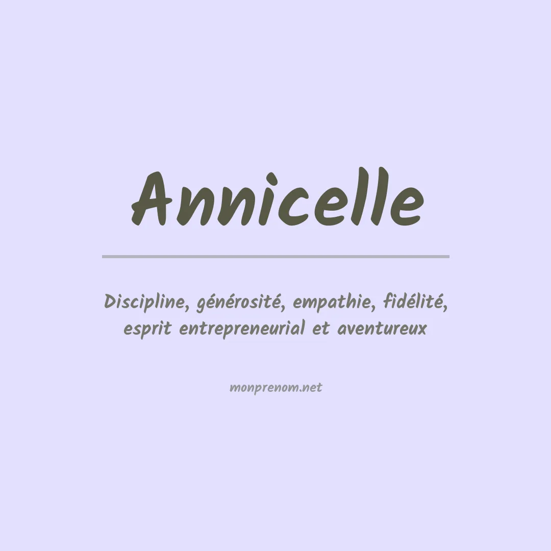Signification du prénom Annicelle