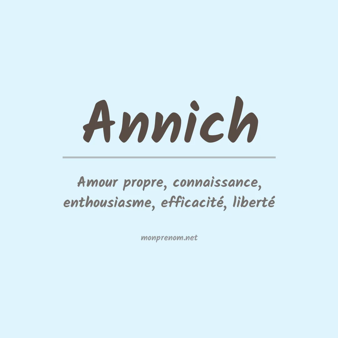 Signification du prénom Annich