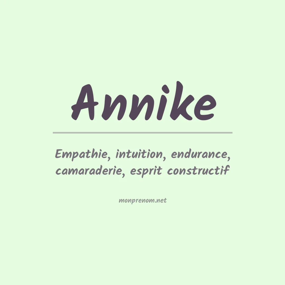 Signification du prénom Annike