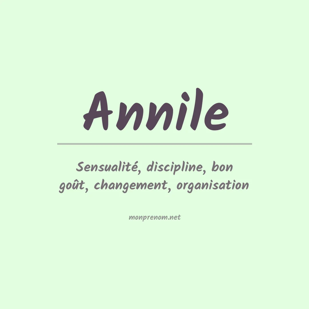Signification du prénom Annile