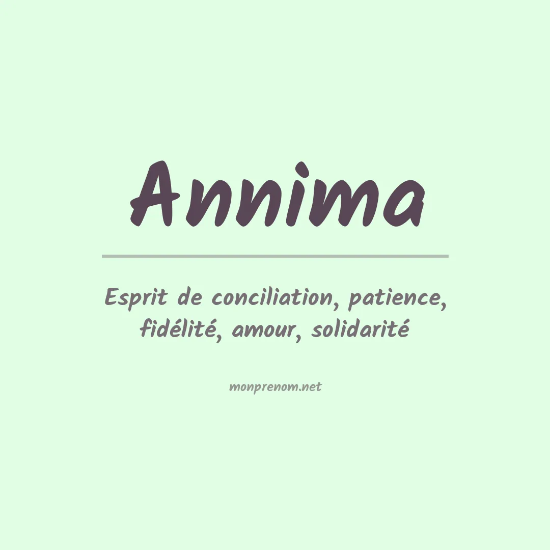Signification du prénom Annima