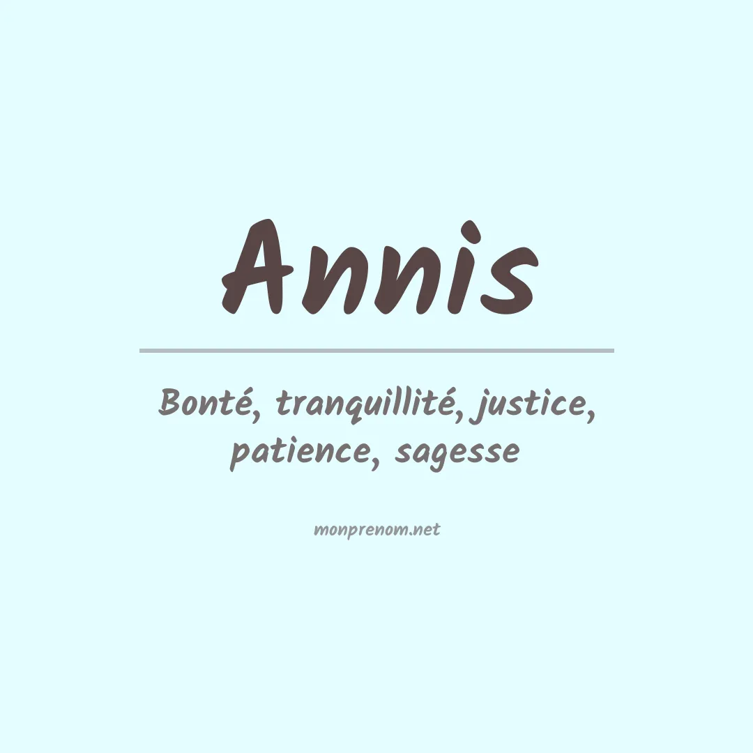 Prénom Annis