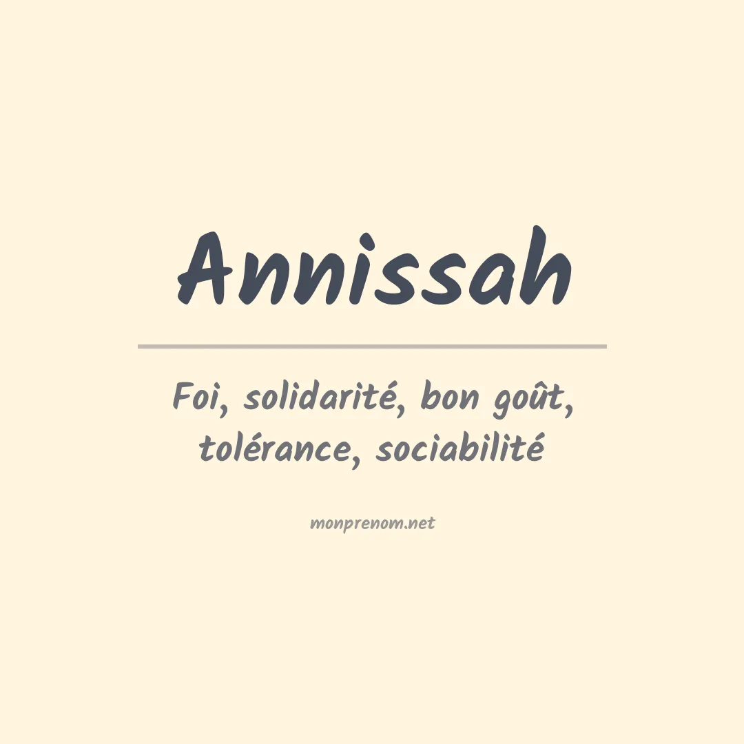 Signification du prénom Annissah