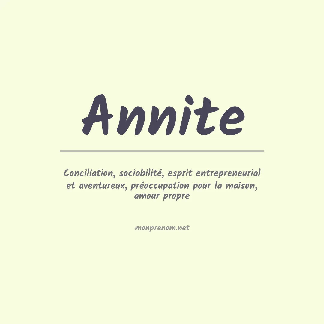 Signification du prénom Annite
