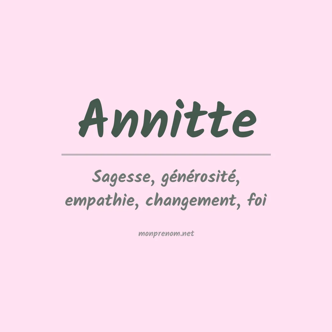 Signification du prénom Annitte