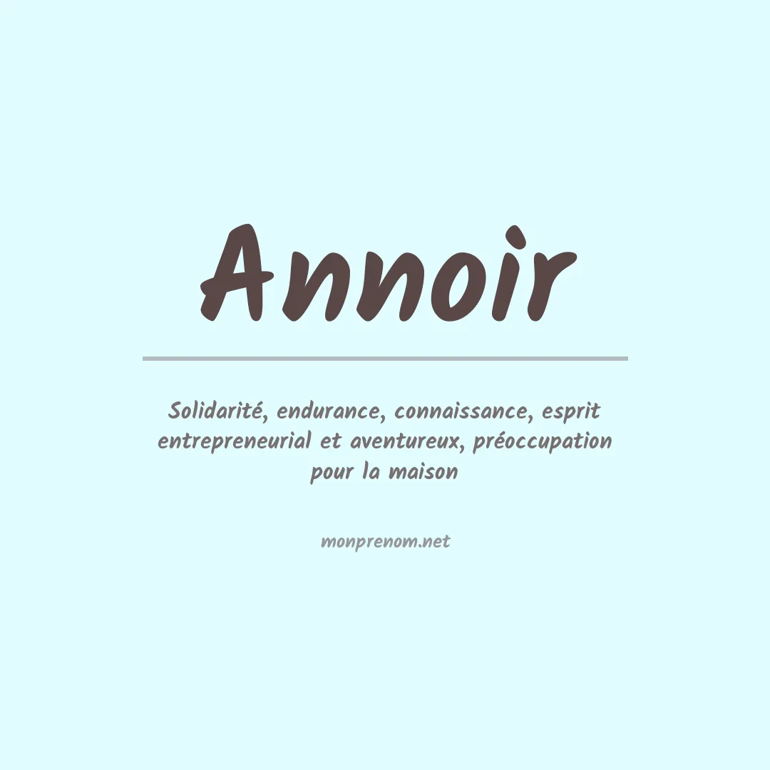 Signification du prénom Annoir