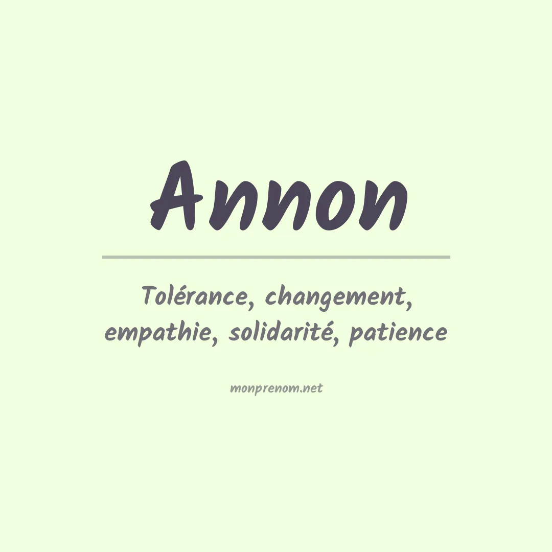 Signification du prénom Annon