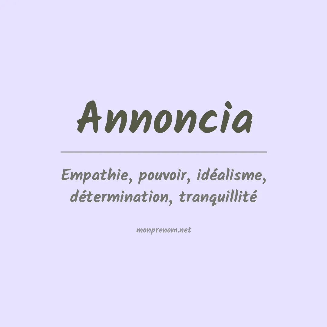 Signification du prénom Annoncia