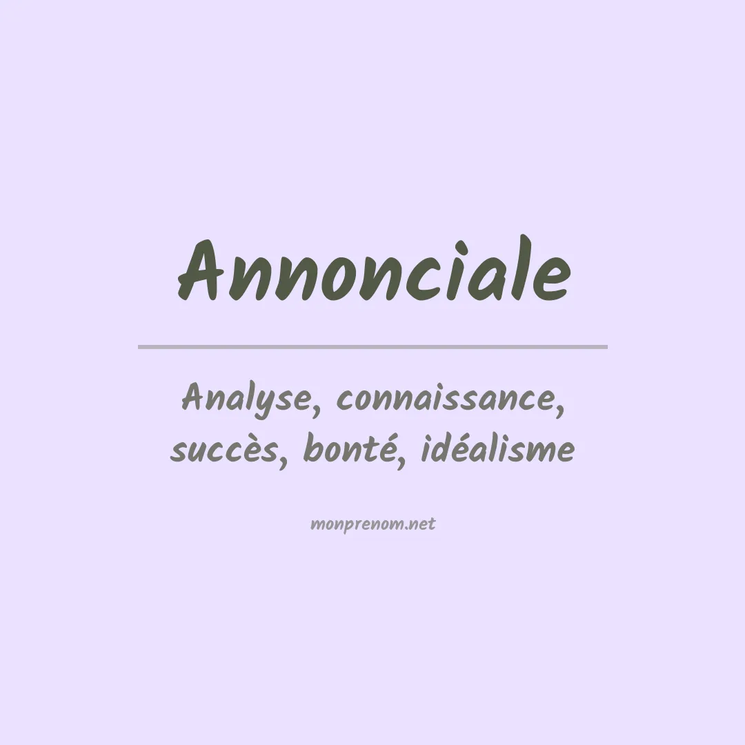 Signification du prénom Annonciale