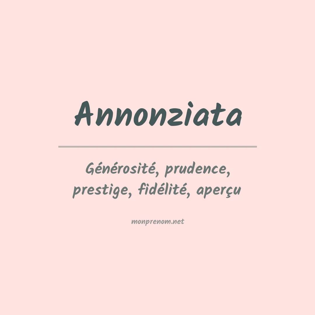 Signification du prénom Annonziata