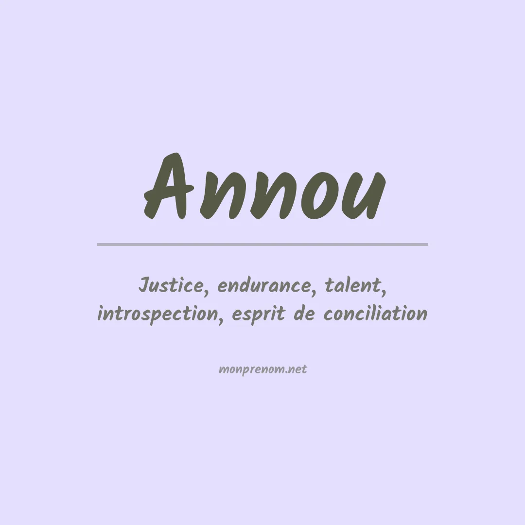 Signification du prénom Annou