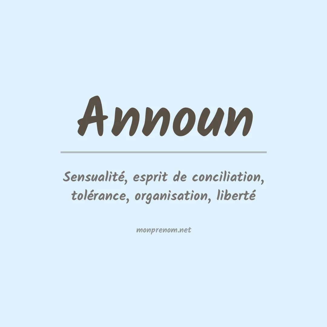 Signification du prénom Announ