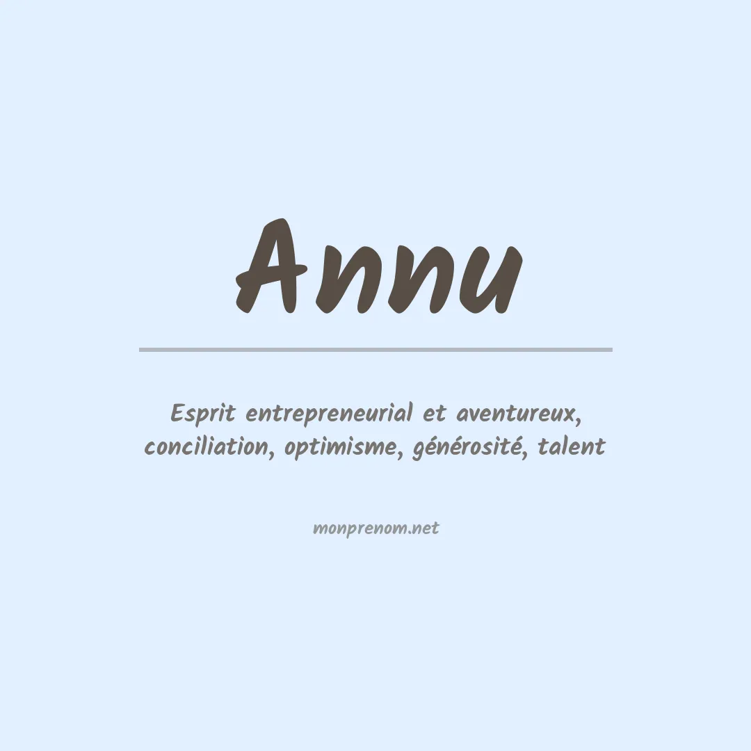 Signification du prénom Annu