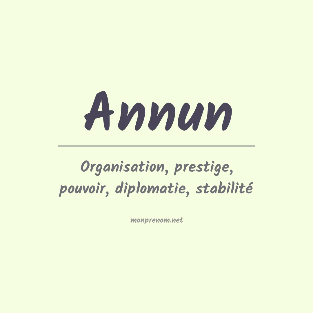 Signification du prénom Annun
