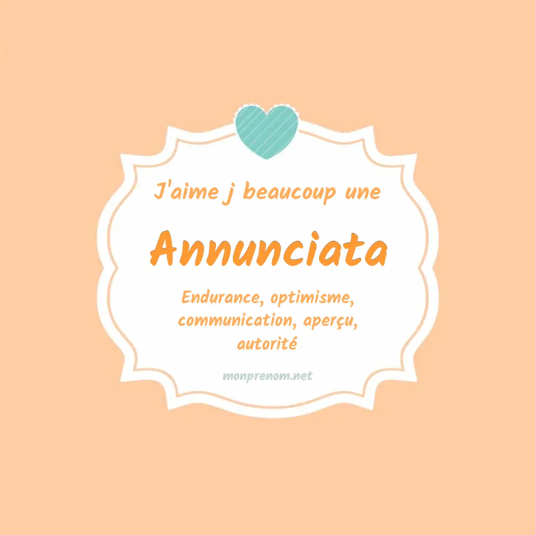 J'aime beaucoup Annunciata