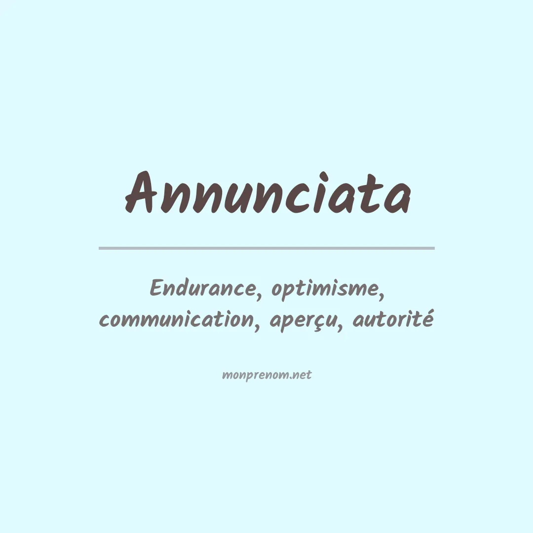 Signification du prénom Annunciata