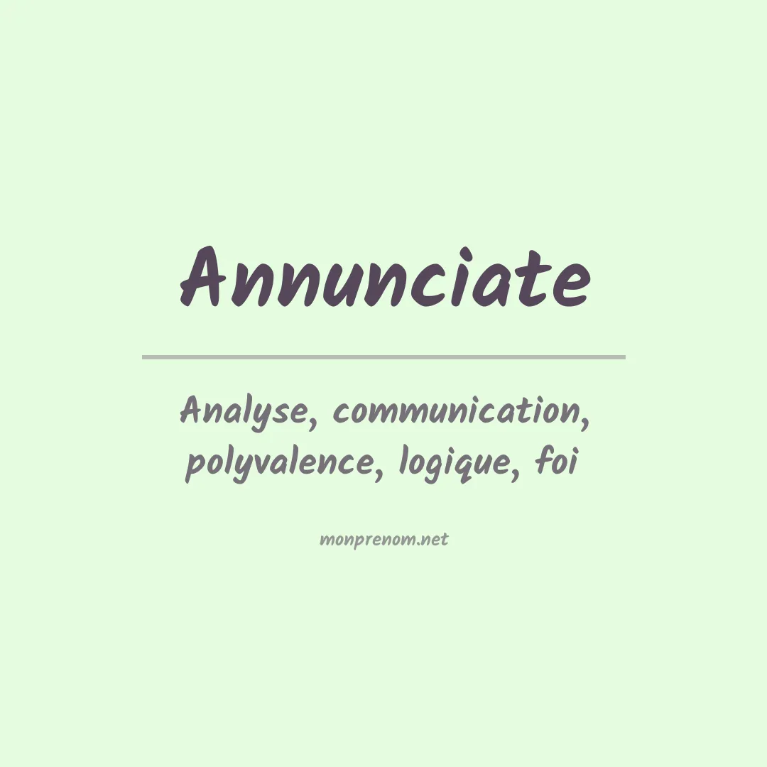 Signification du prénom Annunciate