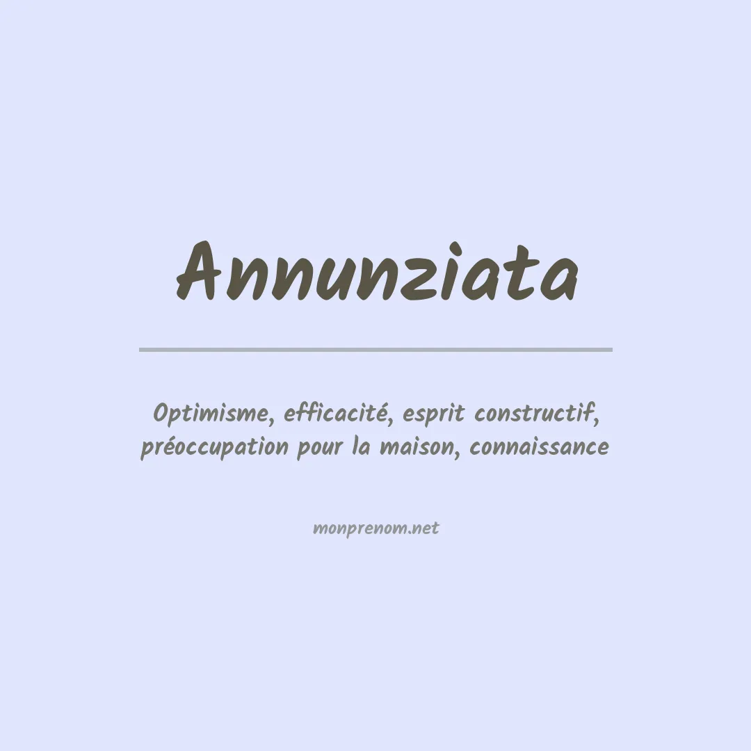 Signification du prénom Annunziata
