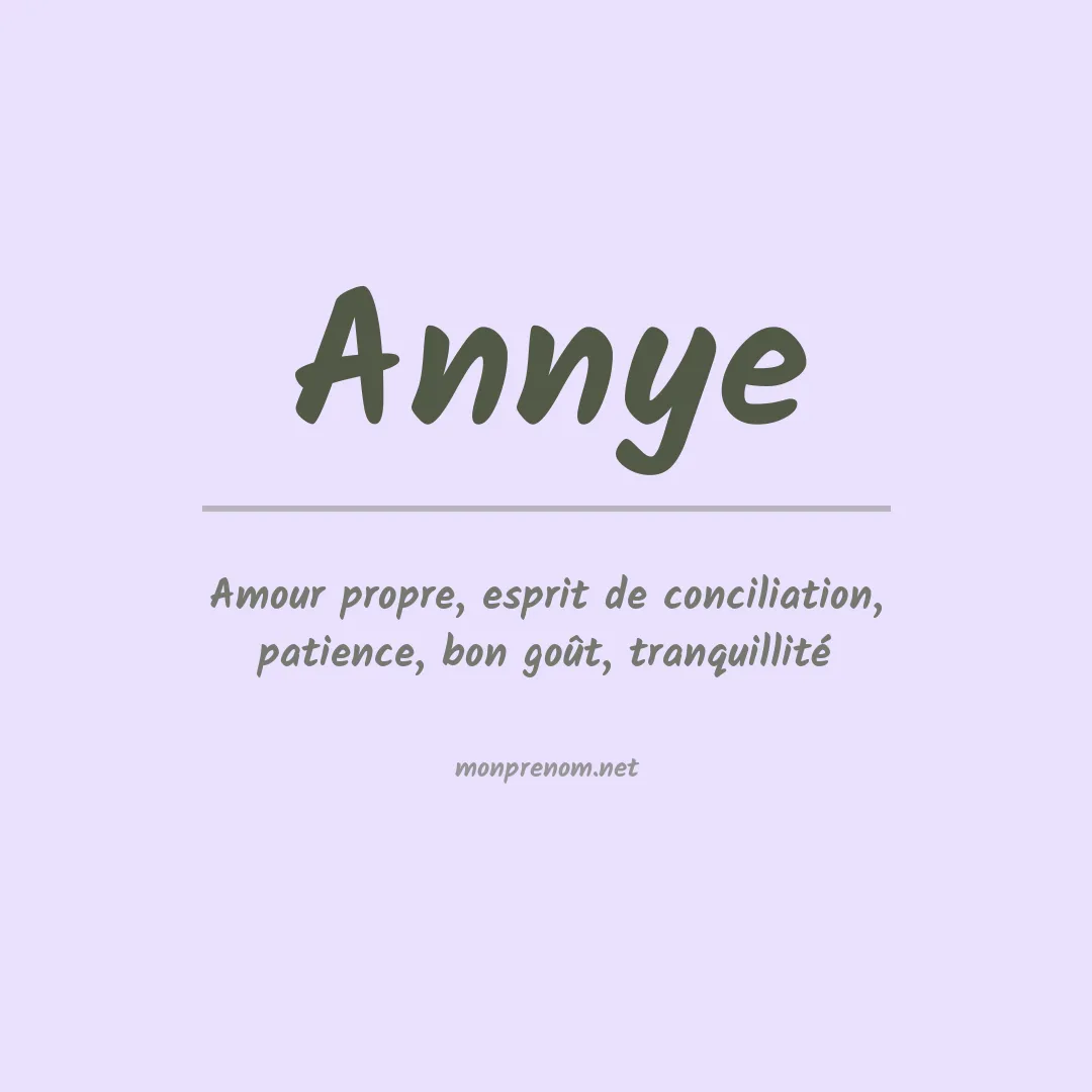 Signification du prénom Annye