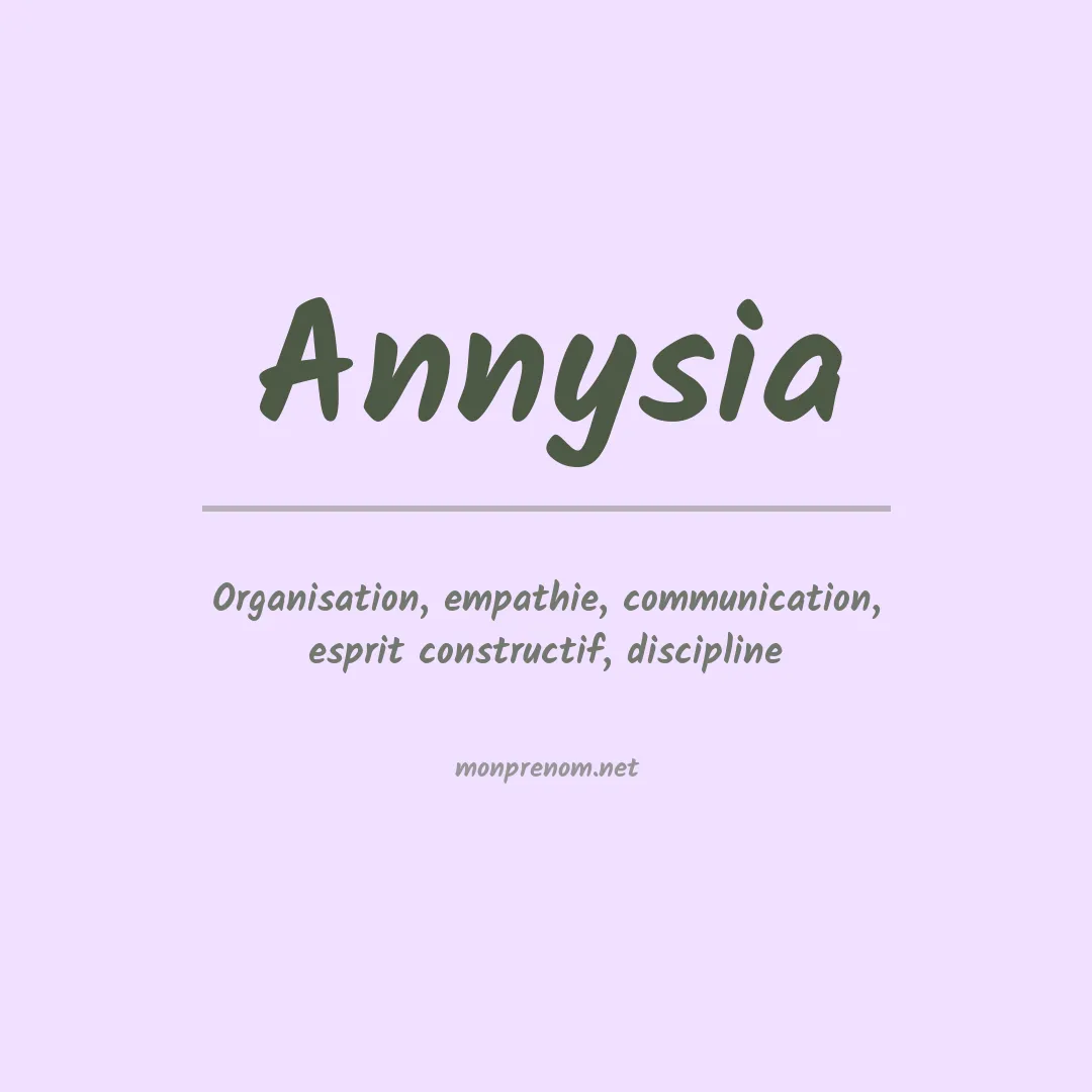 Signification du prénom Annysia