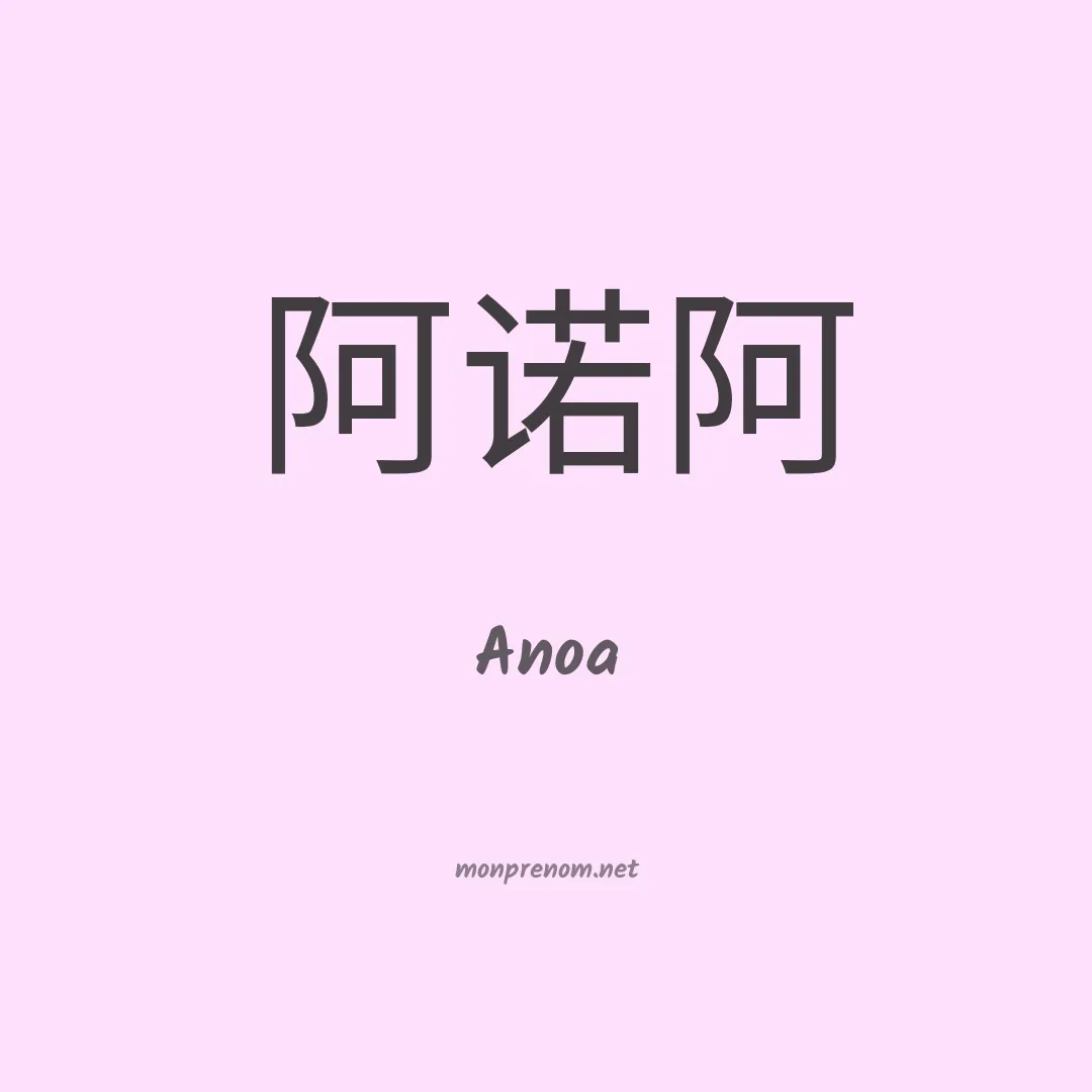 Anoa en chinois