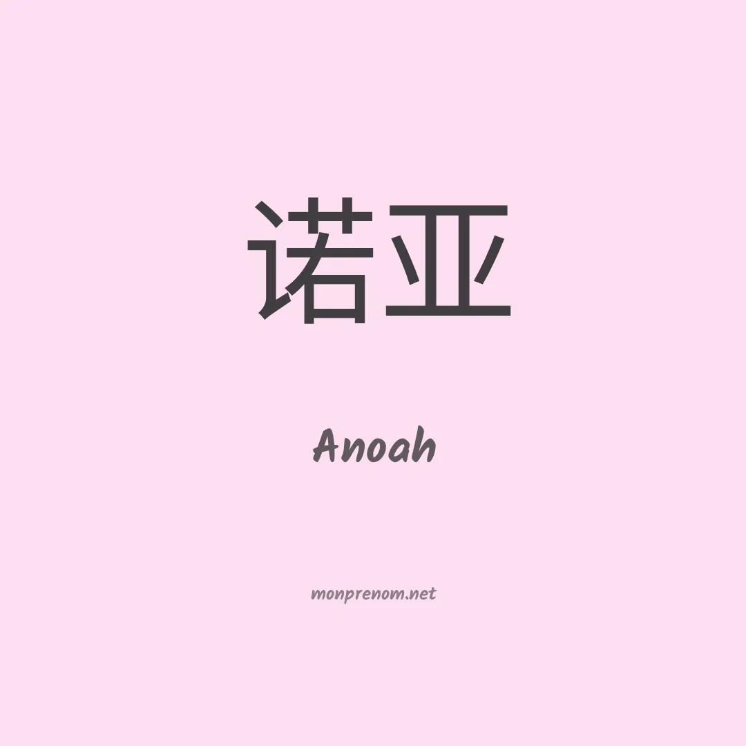 Anoah en chinois