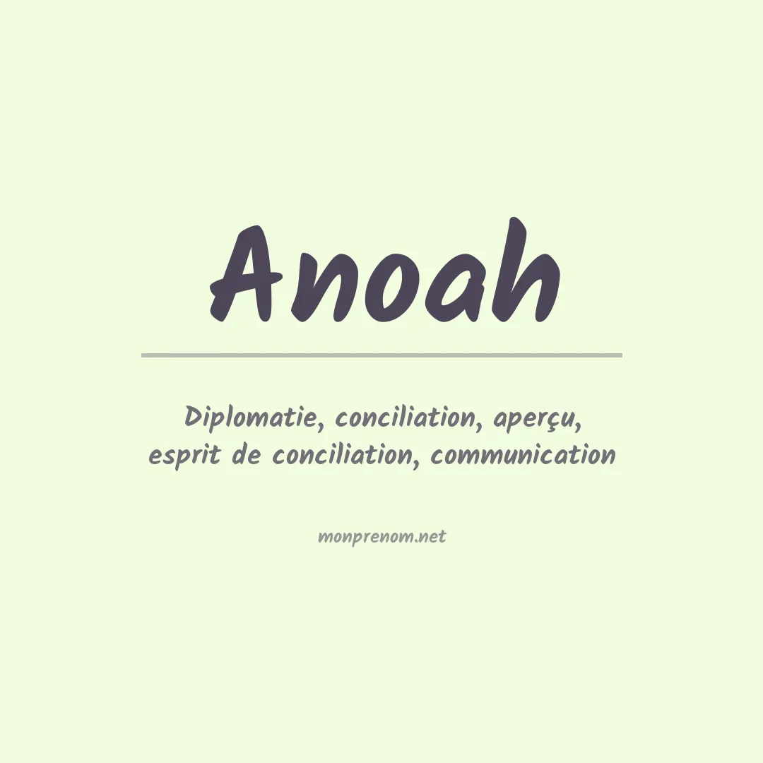 Signification du prénom Anoah