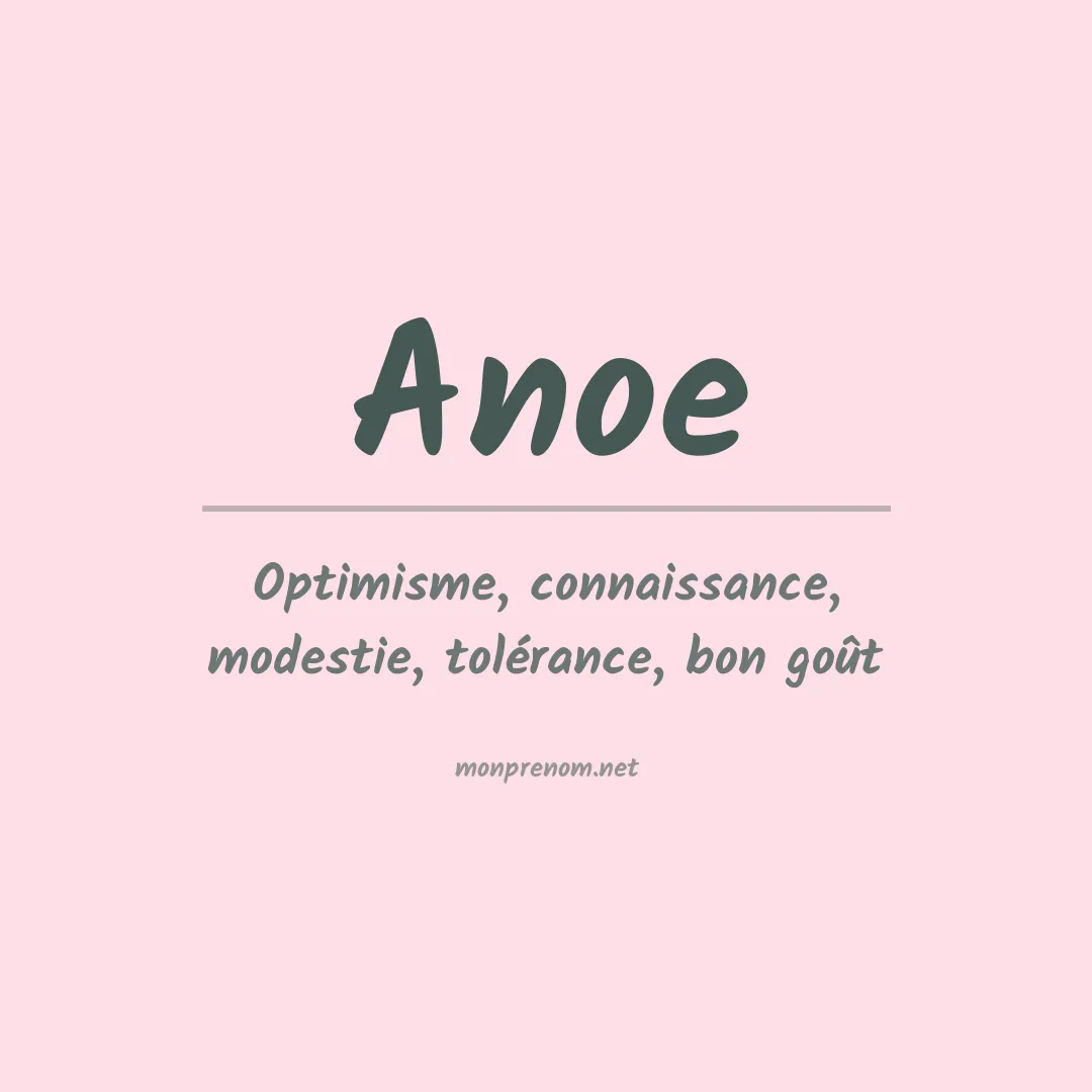 Signification du prénom Anoe