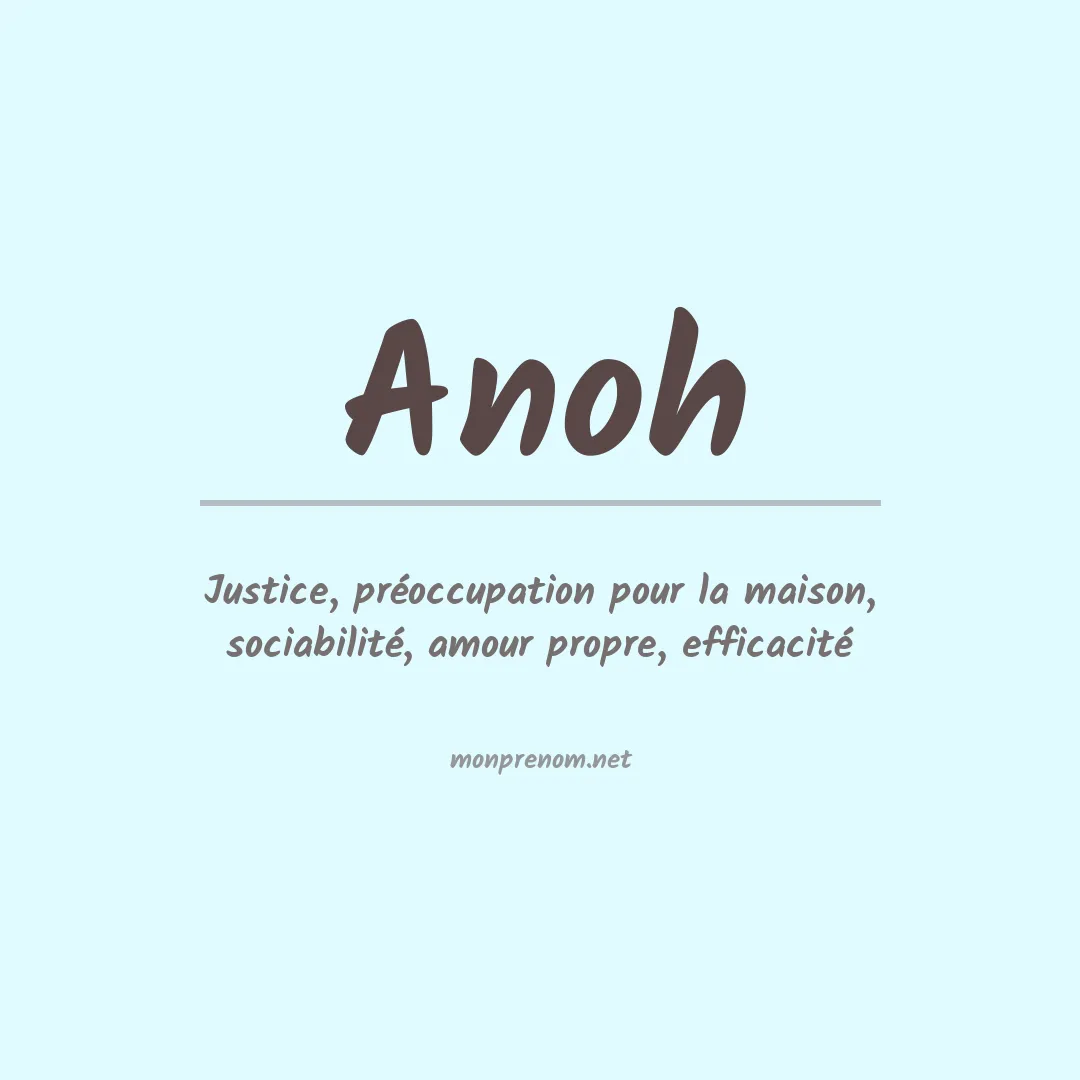 Signification du prénom Anoh